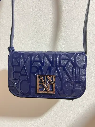 Cartera Armani Exchange Azul con Logo - miniatura 4