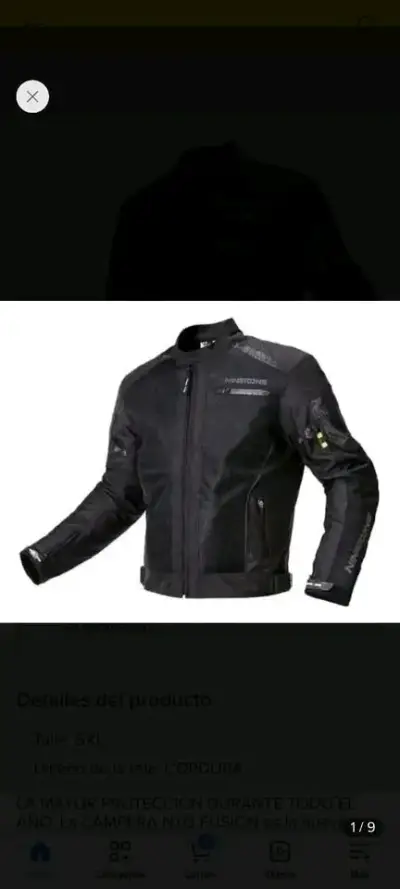 Chaqueta de Moto Negra NineToOne con Protección - miniatura 1