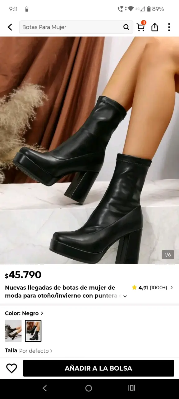 Botines de tacón alto negros TALLA 43 - 5