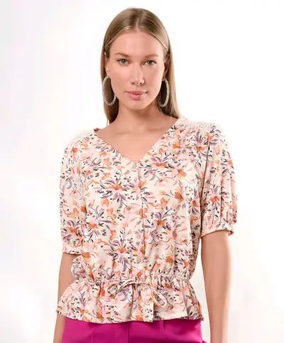Blusa floreada abstracts - miniatura 3
