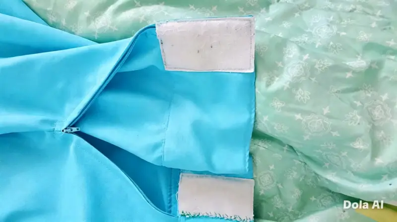 Falda celeste- azul con vuelo y volantes - 2