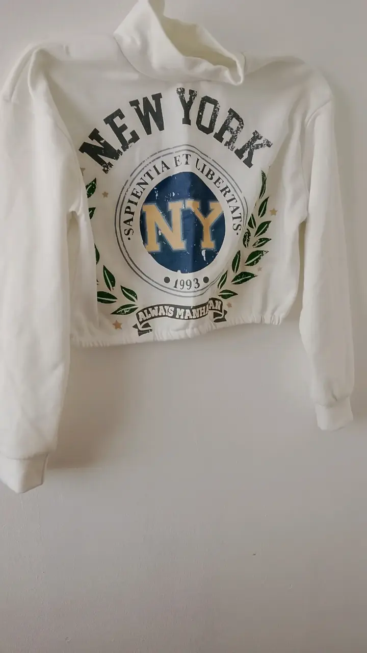 Polerón blanco con diseño New York - 2