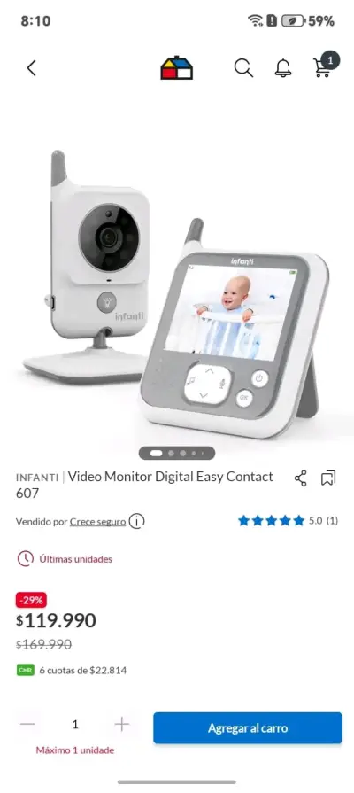 Monitor de Bebé Digital Infanti Easy Contact 607 - miniatura 1