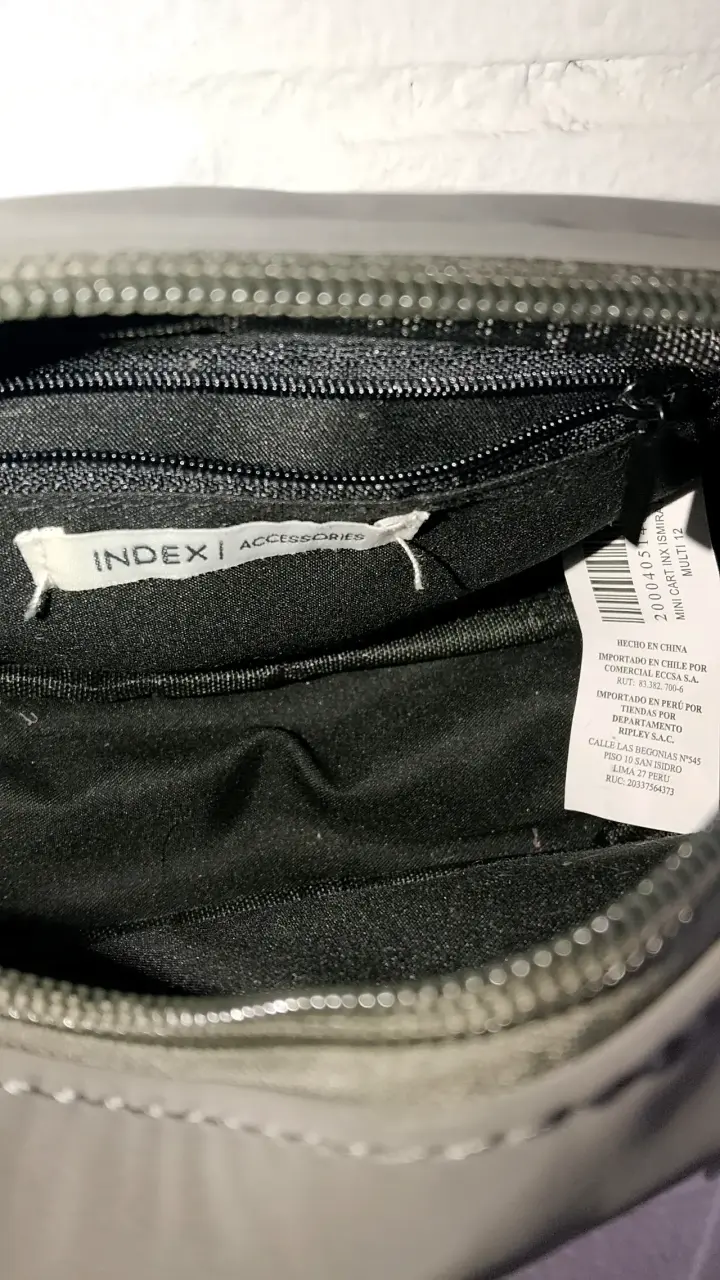 Bandolera negra Index con correa ajustable - 3