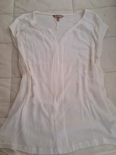 Blusa blanca de mujer talla S - miniatura 1