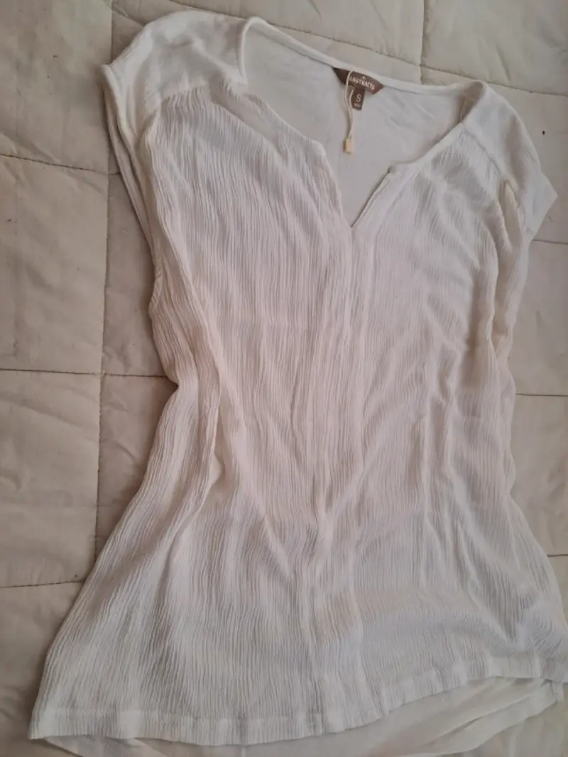 Blusa blanca de mujer talla S - 3