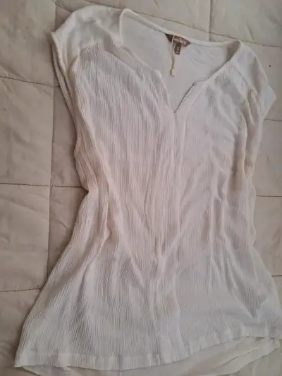 Blusa blanca de mujer talla S - miniatura 3