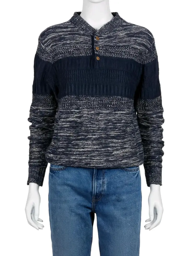 Suéter de punto azul marino para hombre