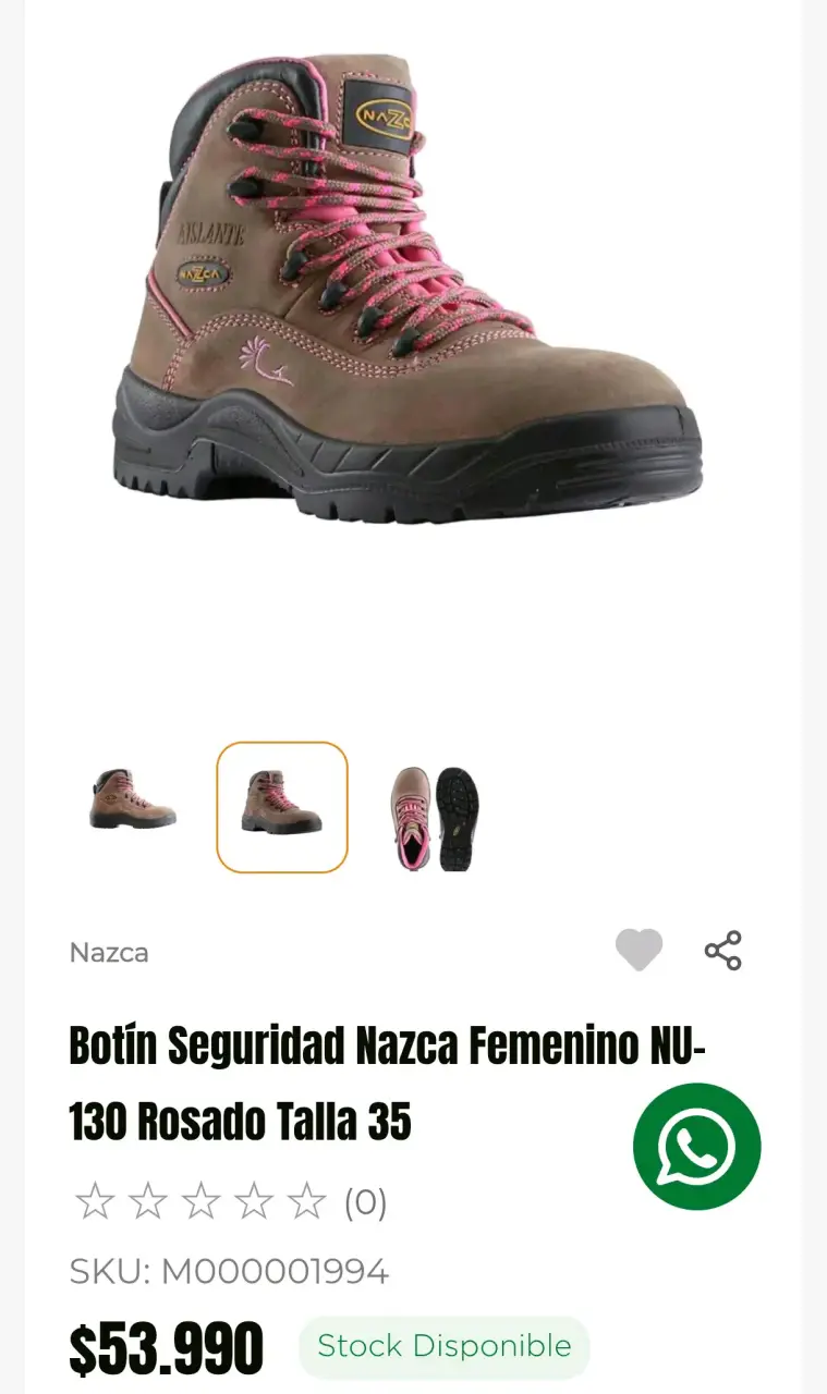 Botines de Seguridad Nazca Femeninos Rosados N°36 - 4