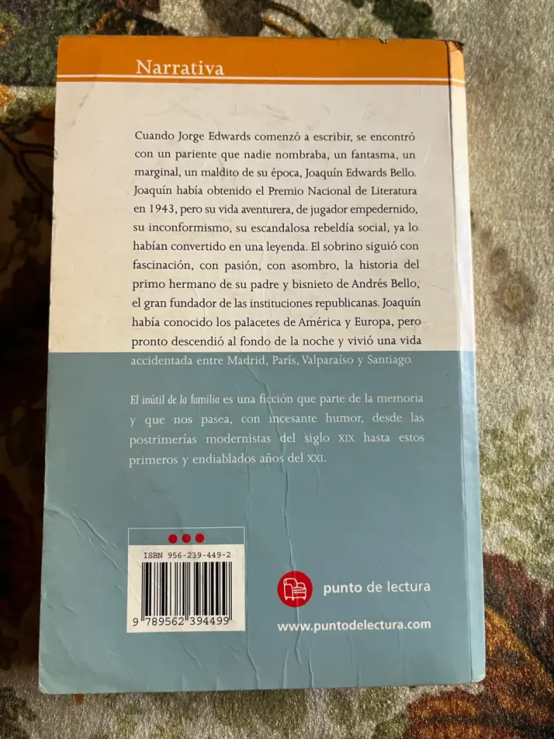 Libro 'El Inútil de la Familia' de Jorge Edwards - 3