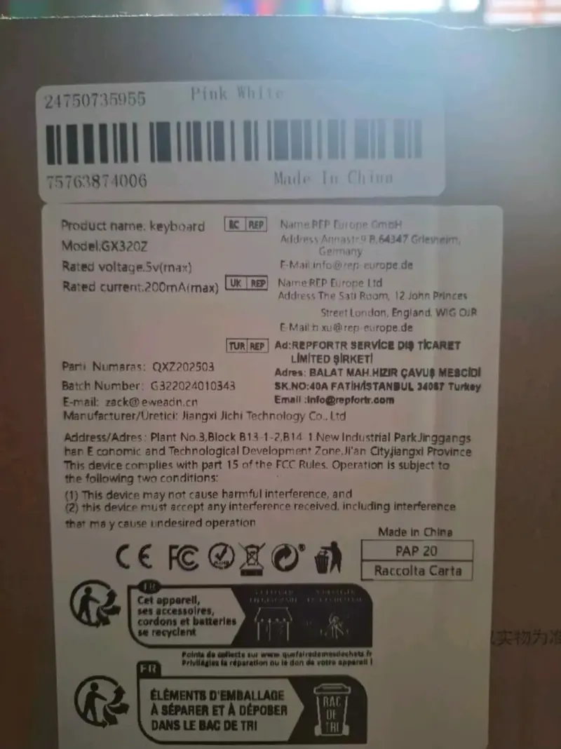 Teclado rosa Eweadn con cable - 5