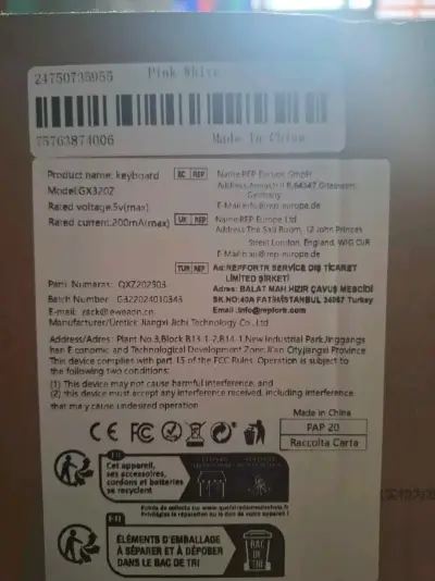 Teclado rosa Eweadn con cable - miniatura 5