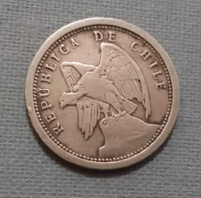 Moneda antigua Chile  de 10 centavos de 1923 - 2