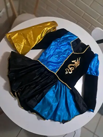 Disfraz de diablada azul y dorado - miniatura 1