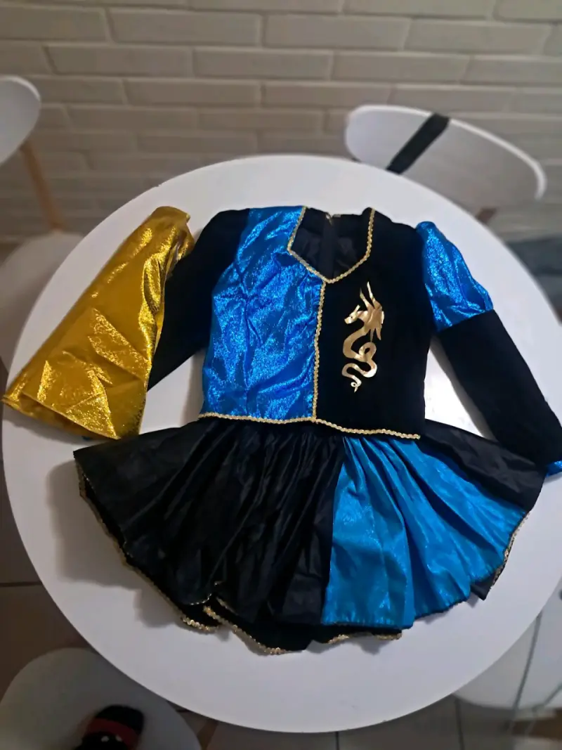 Disfraz de diablada azul y dorado - 2