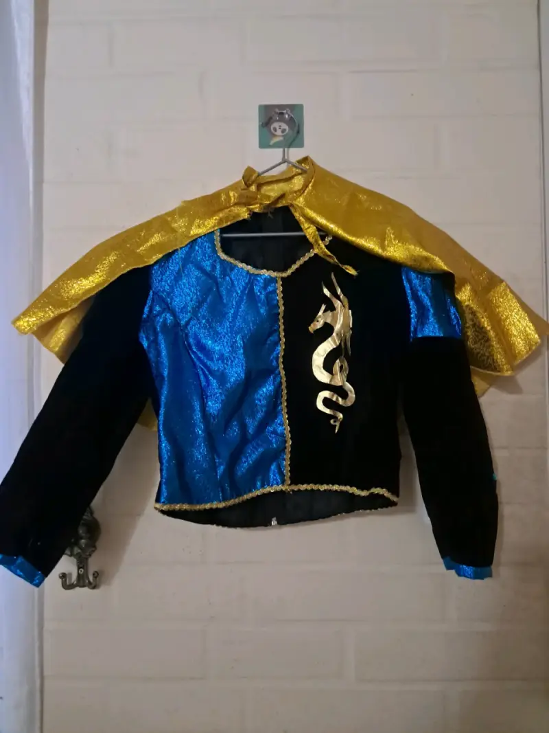 Disfraz de diablada azul y dorado - 3