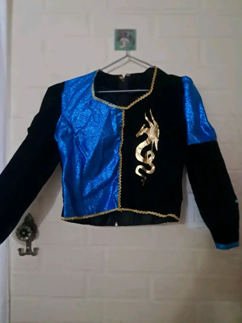 Disfraz de diablada azul y dorado - 4