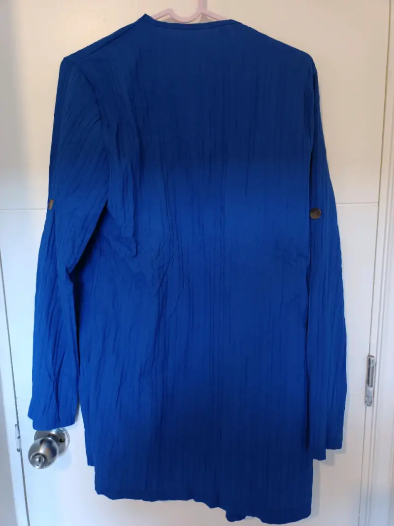 Blazer azul larga para mujer - 2