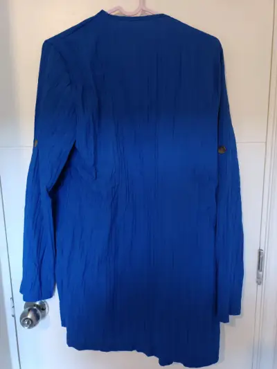 Blazer azul larga para mujer - miniatura 2