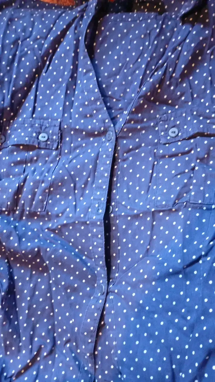 Camisa azul de lunares MNG Casual - 1