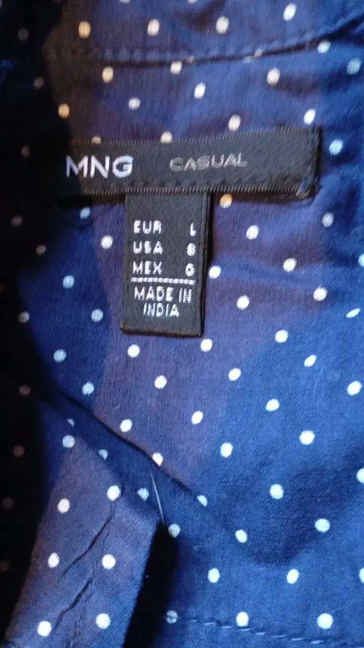 Camisa azul de lunares MNG Casual - 2