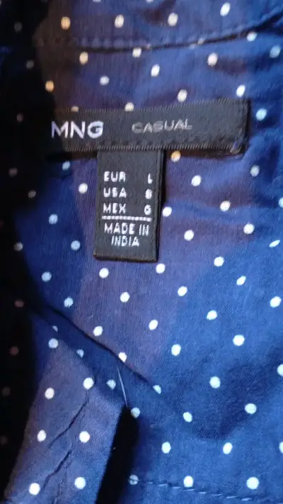 Camisa azul de lunares MNG Casual - miniatura 2