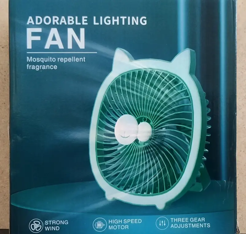 Ventilador LED con luz nocturna y tres velocidades - 1