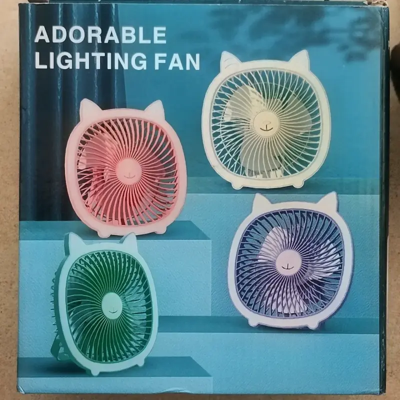 Ventilador LED con luz nocturna y tres velocidades - 5