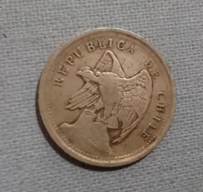 Moneda antigua de Chile 10 centavos de 1922 - miniatura 2