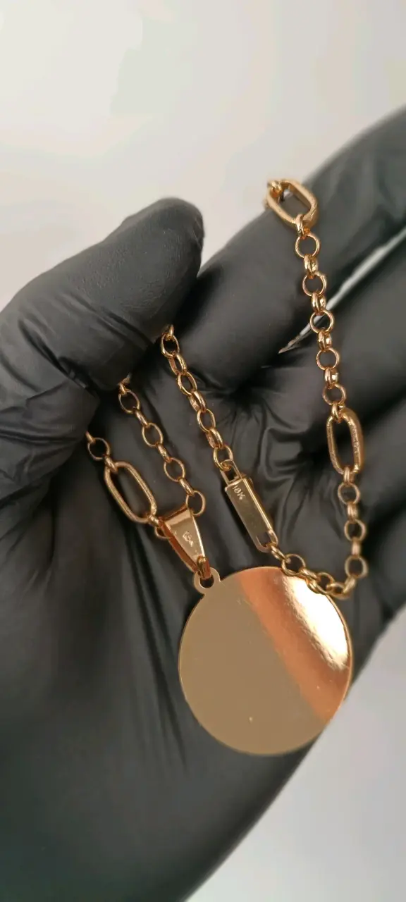 Cadena Rolo Facetada Bañada en oro - 4