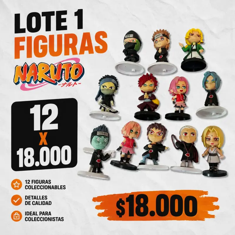 Lote de 12 Figuras Coleccionables Naruto