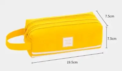 Estuche escolar amarillo con doble compartimento - miniatura 2