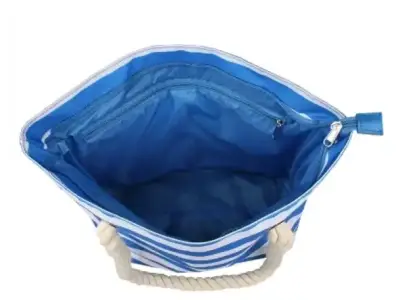 Bolso playero rayado con asas de cuerda - miniatura 2