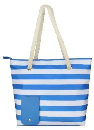 Bolso playero rayado con asas de cuerda - miniatura 4