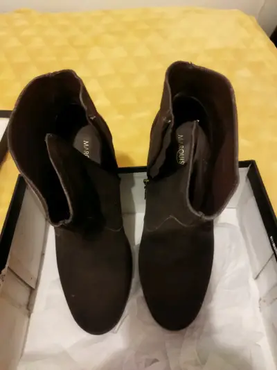 Botines de cuero marrón para mujer Marquis - miniatura 1