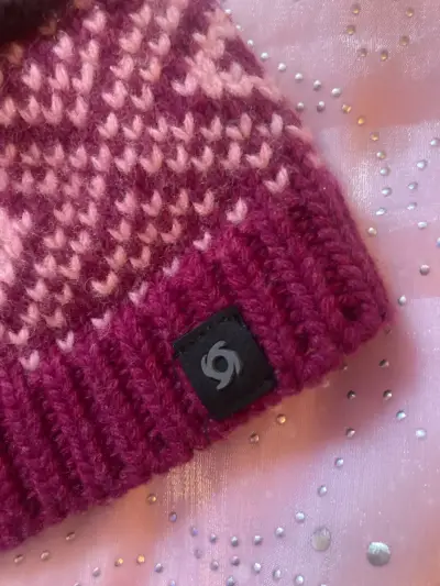 Gorro de lana tejido bicolor para invierno - miniatura 2