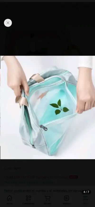 Neceser de viaje rosa con diseño de yoga - miniatura 3