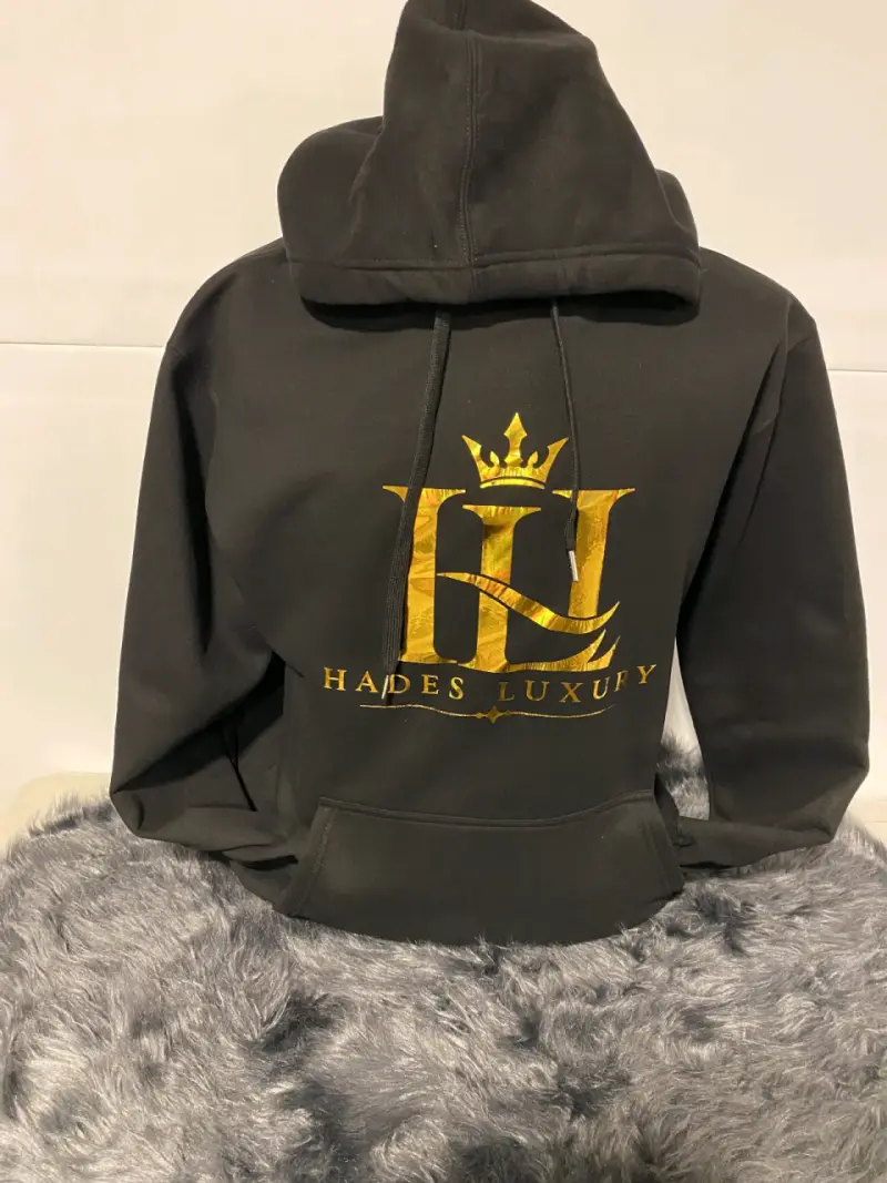 Polerón negro con capucha Hades Luxury