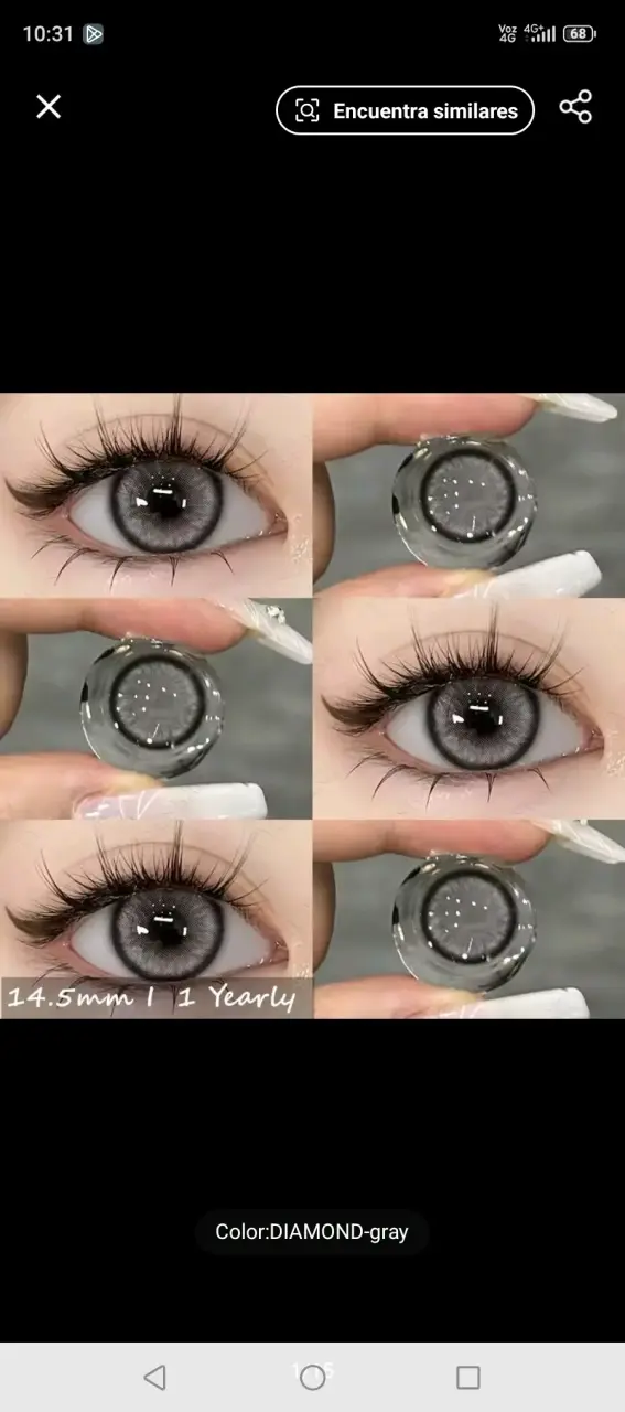 Lentes de contacto grises 14.5mm anuales