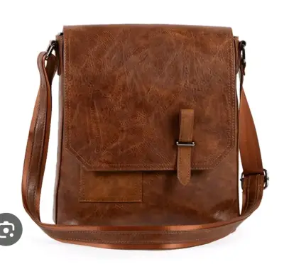 Bolso bandolera de cuero marrón elegante - miniatura 1
