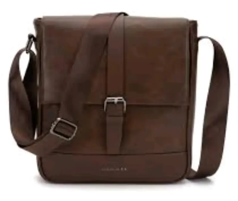 Bolso bandolera de cuero marrón elegante - 2
