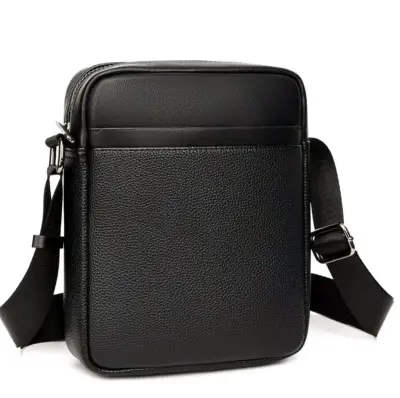Bolso bandolera de cuero marrón elegante - miniatura 3