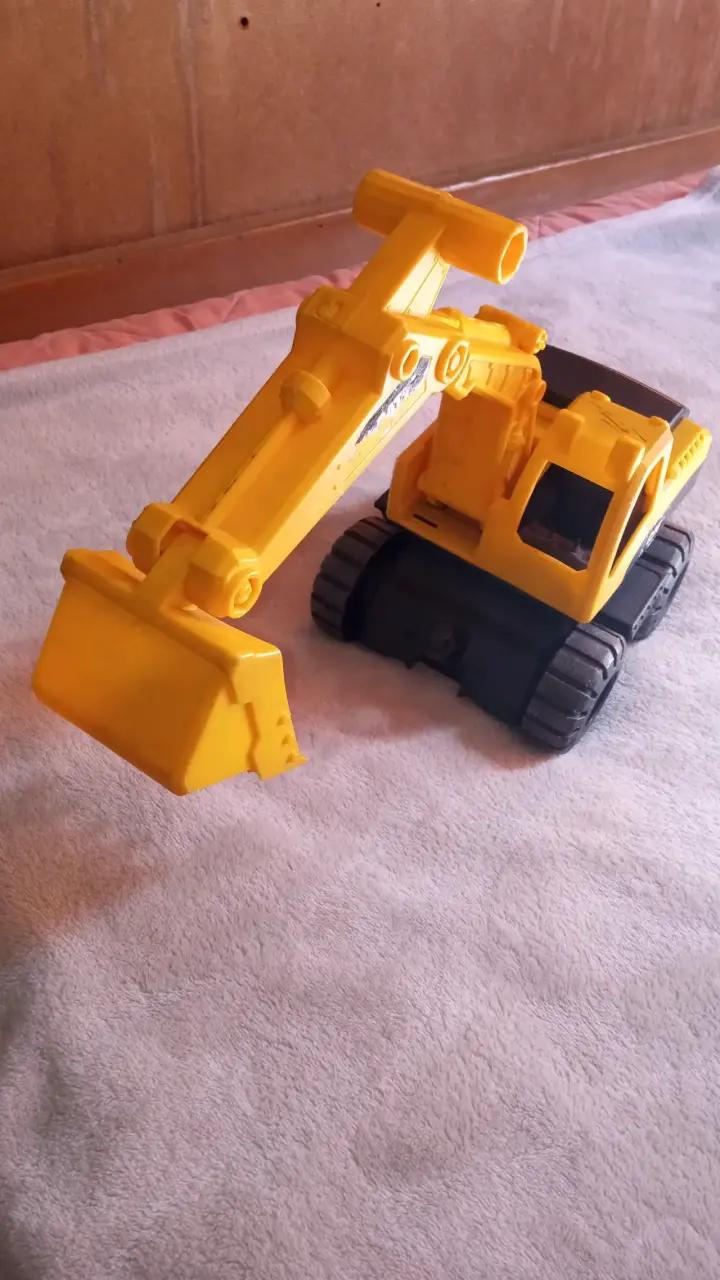 Excavadora de juguete amarilla para niños - 1