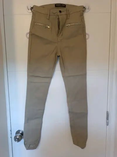 Pantalones beige Menina Jeans con cierres - miniatura 1