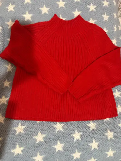 Suéter rojo de punto para mujer - miniatura 1