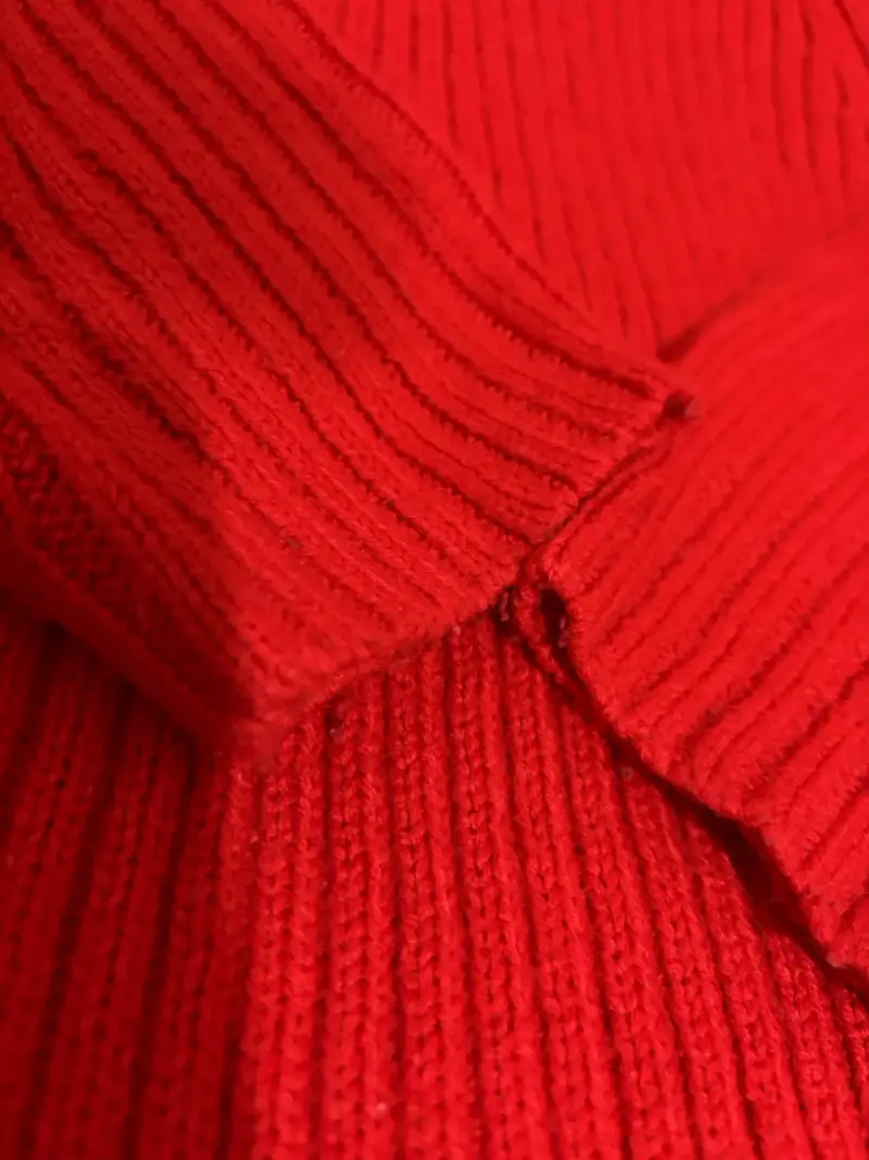 Suéter rojo de punto para mujer - 2