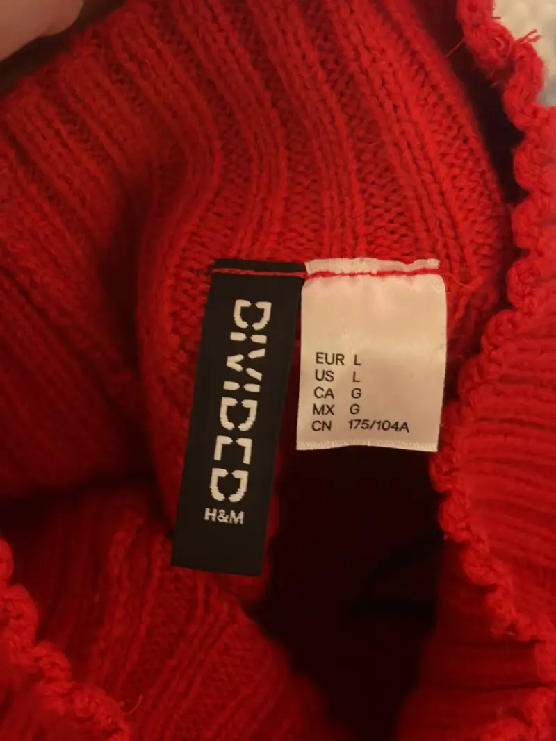 Suéter rojo de punto para mujer - 5