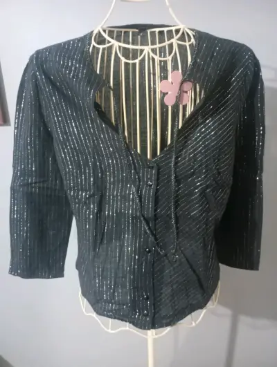 Blusa negra con rayas brillantes Americanino - miniatura 1