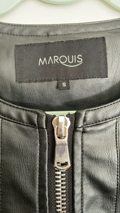 Chaqueta de cuero vegano negra para mujer Marquis - miniatura 4