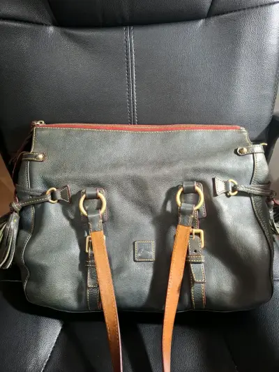 Bolso de cuero Dooney & Bourke verde oscuro - miniatura 1